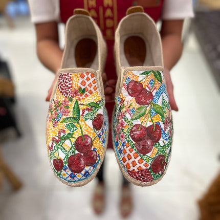 Custom-made Espadrilles Cherry Painted