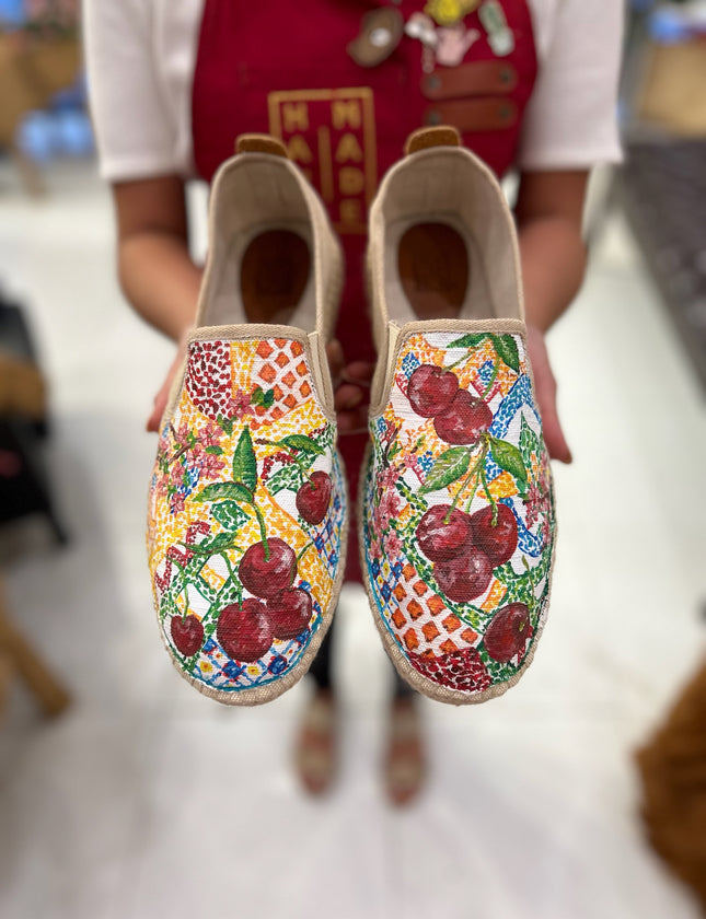 Custom-made Espadrilles Cherry Painted