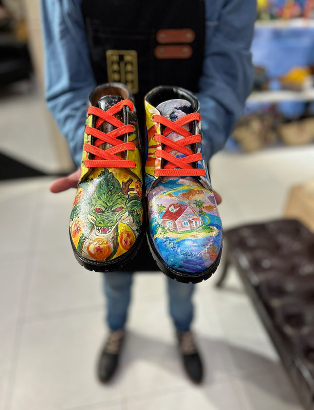 Handpainted Leather Boots Dragon Ball Special