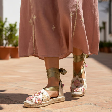 Espadrilles Flower’s Forest in Flat Wedge