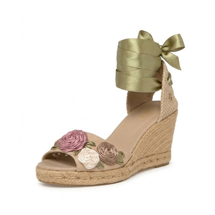 Espadrilles Rose Forest in Open Toes