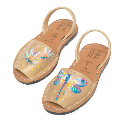 Handpainted Menorquina Cream Dragonfly
