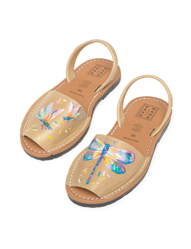 Handpainted Menorquina Cream Dragonfly