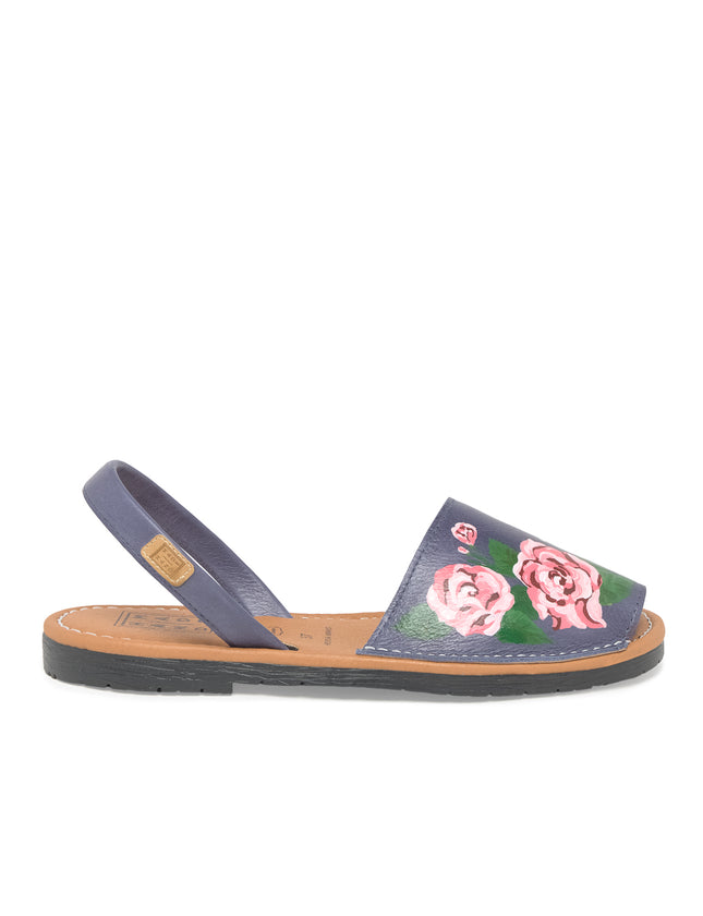 Menorquina Roses in Navy Blue