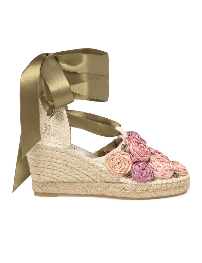 Espadrilles Universe of Roses in Wedge