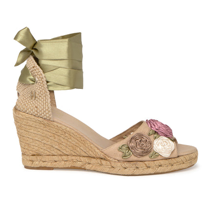 Espadrilles Rose Forest in Open Toes
