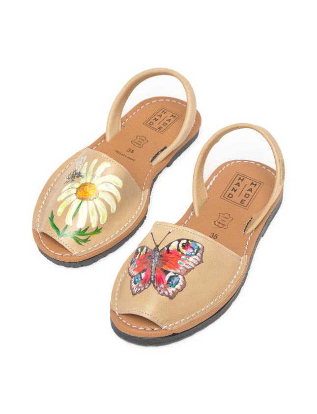 Handpainted Menorquina Cream Butterfly