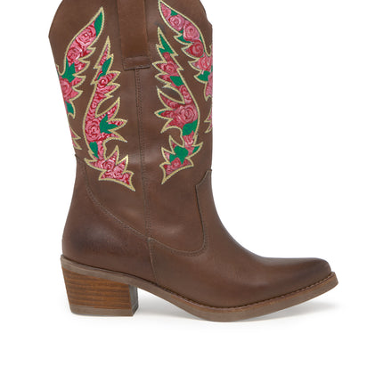 Handpainted Pink Dream Texan Leather Boots