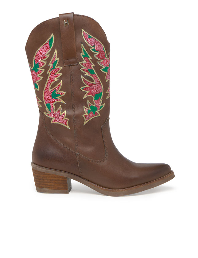 Handpainted Pink Dream Texan Leather Boots