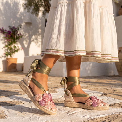 Espadrilles Universe of Roses Pink Grecia