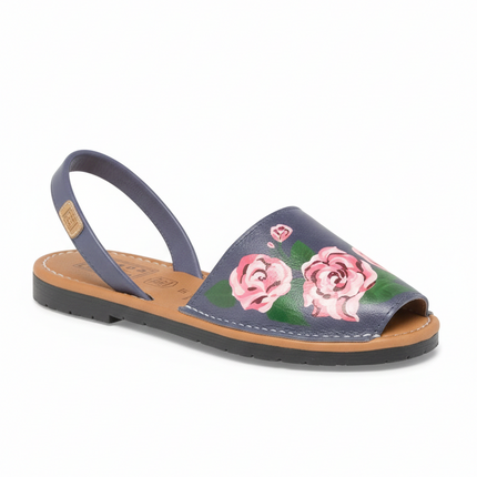 Menorquina Roses in Navy Blue - HANDMADE® BARCELONA