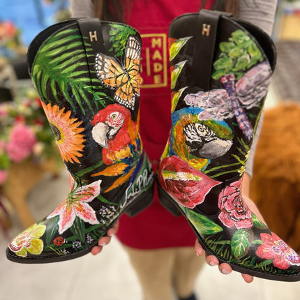 Handpainted Texan Leather Boots Selva