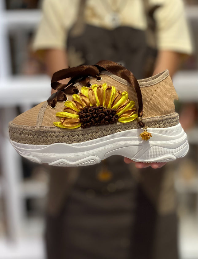 Custom-made Espadrilles Sneakers Sunflower