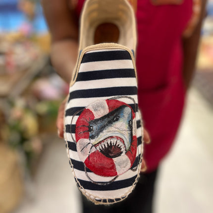 Custom-made Espadrilles Stripes Shark Edition