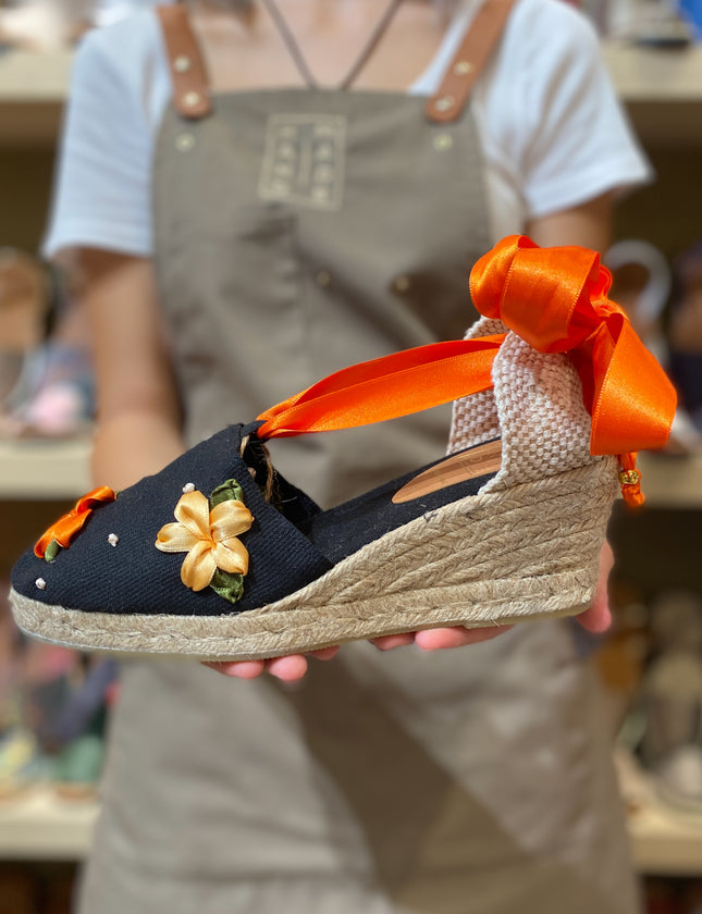 Custom-made Espadrilles Tangerine Flowers