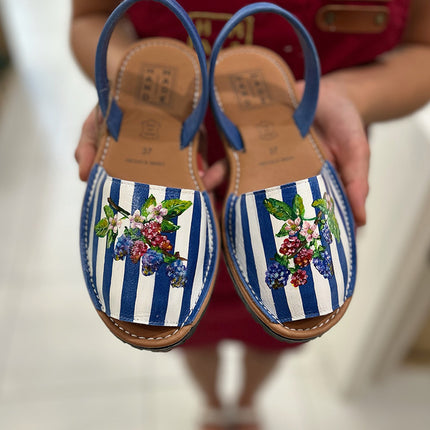 Custom-made Menorquinas Blue French Riviera