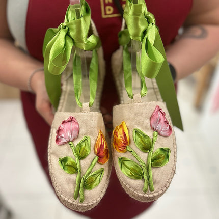 Custom-made Espadrilles Dutch Tulips Wedge