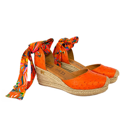 Espadrilles Exotic Orange Wedge