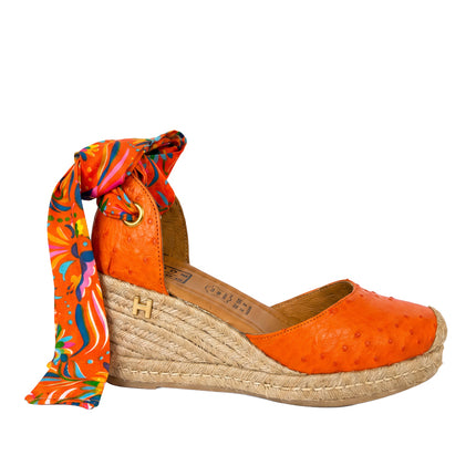 Espadrilles Exotic Orange Ostrich