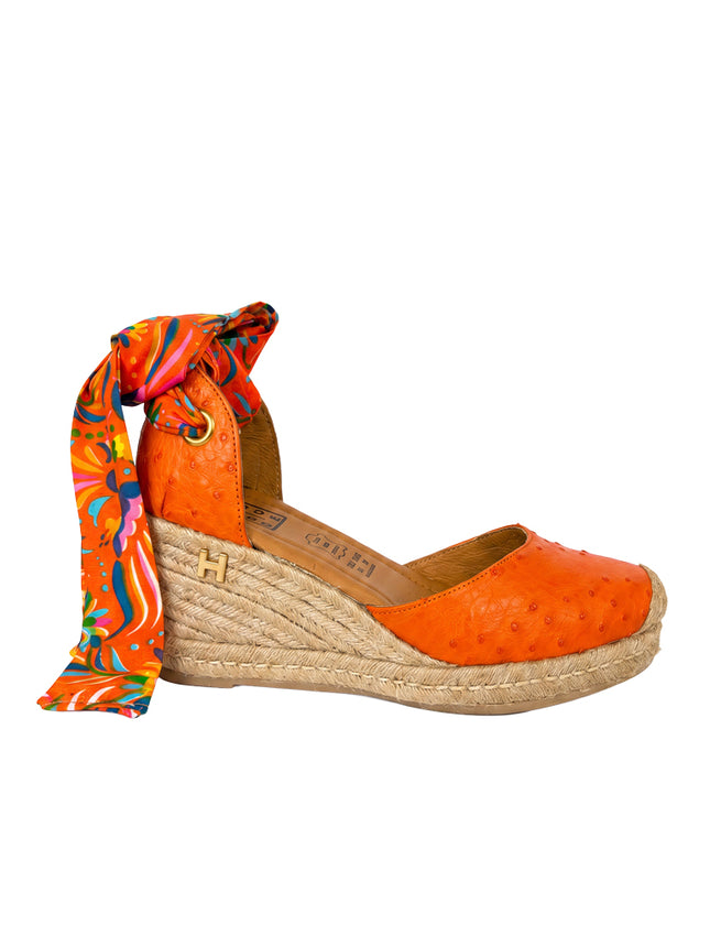 Espadrilles Exotic Orange Ostrich
