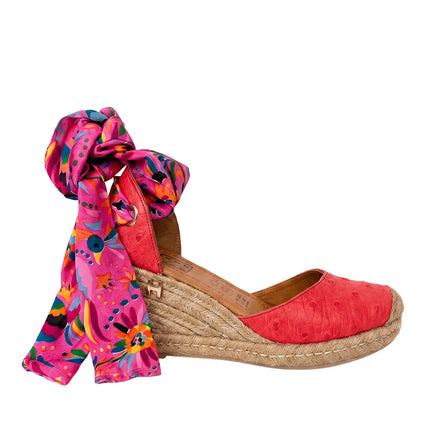 Espadrilles Hot Pink Ostrich
