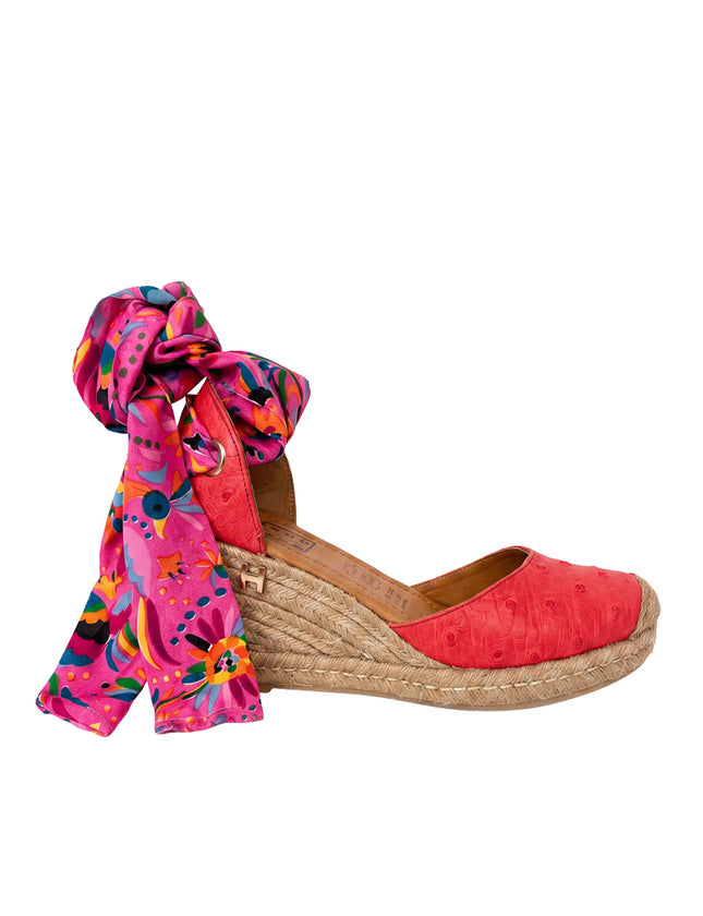 Espadrilles Hot Pink Ostrich