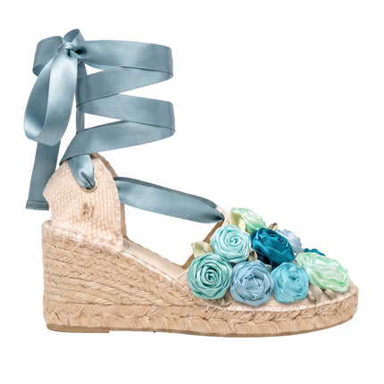 Espadrilles Universe of Roses Blue Valencia