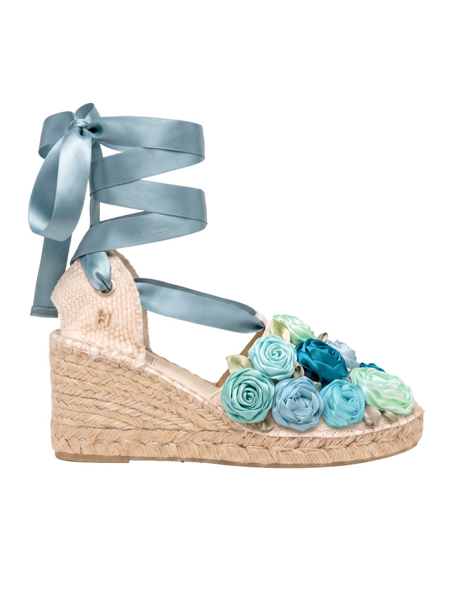 Espadrilles Universe of Roses Blue Valencia