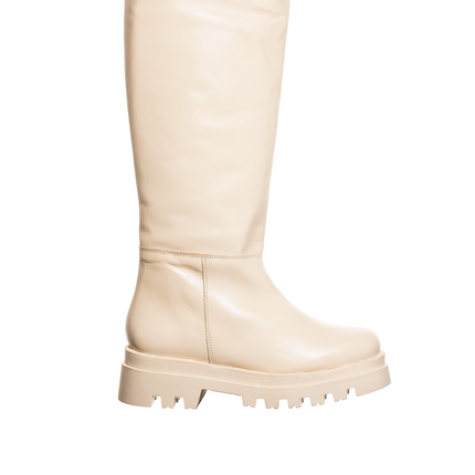 Leather Boots Odessa White High