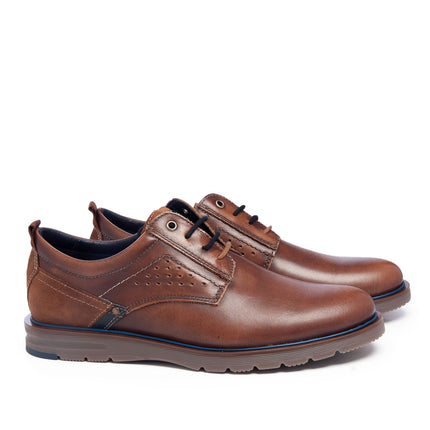Leather Men-Cognac Sport Leather Oxfords by Ethical & Sustainable Fashion Brand Mamahuhu