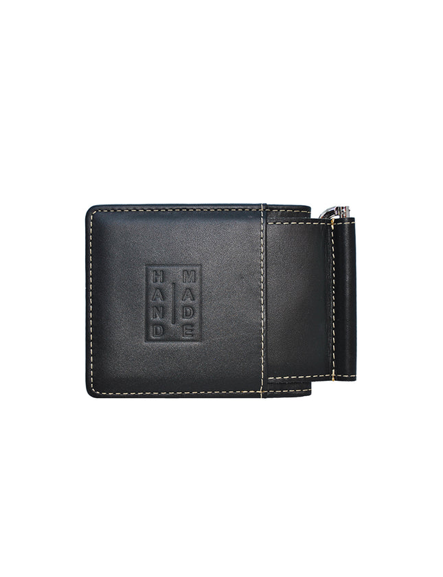 Wallets-Money Clip Wallet 2in1 Black by Ethical & Sustainable Fashion Brand Mamahuhu