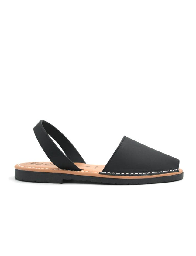 Leather Sandal-Menorquina Night Flat by Ethical & Sustainable Fashion Brand Mamahuhu